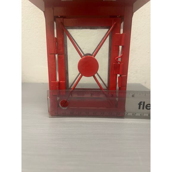 Pier 1 Imports Red Glass Metal Hanging Free Standing Small Lantern - Picture 11 of 11